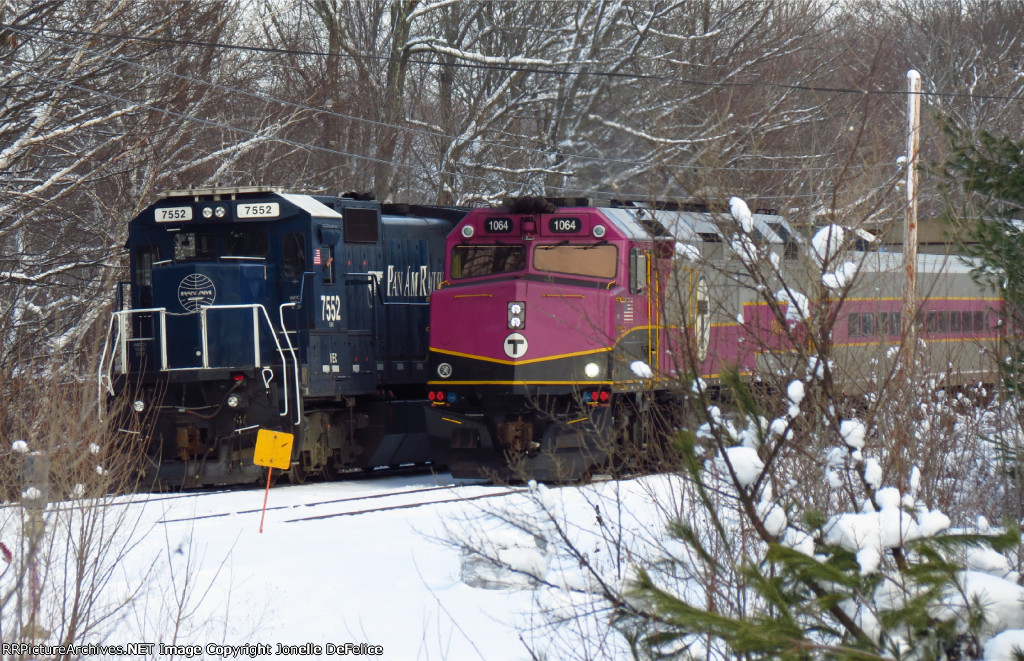 Pan Am Freight & MBTA Commuter...